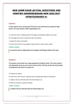 BSW ASWB EXAM &vert;ACTUAL QUESTIONS AND VERIFIED ANSWERS&vert;BRAND NEW 2026-2027 UPDATE&vert;GRADED A&plus;