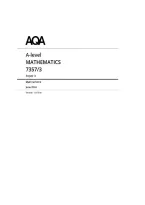 AQA A Level Mathematics Paper 3 2026 mark scheme 