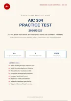 AIC 304 Practice Test Associate in Claims Certification 2026&sol;2027 &ndash; Questions and Answers &vert; 100&percnt; Verified &vert; Detailed Rationales &ndash; Pass Guaranteed &ndash; A&plus; Graded 