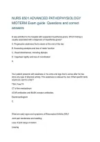 NURS 6501 ADVANCED PATHOPHYSIOLOGY MIDTERM Exam guide  Questions and correct answers 
