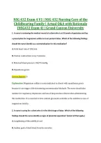 NSG 432 Exam 4 V1 &vert; NSG 432 Nursing Care of the &NewLine;Childbearing Family &vert; Actual Q&A with Rationale &NewLine;&lpar;NSG432 Exam 4&rpar; &vert; Grand Canyon University 