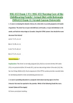 NSG 432 Exam 1 V1 &vert; NSG 432 Nursing Care of the &NewLine;Childbearing Family &vert; Actual Q&A with Rationale &NewLine;&lpar;NSG432 Exam 1&rpar; &vert; Grand Canyon University 
