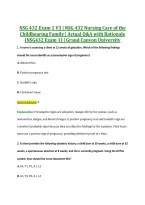 NSG 432 Exam 1 V1&ndash;V3 &vert; NSG 432 Nursing Care of the Childbearing Family &vert; Actual Q&A with Rationale &lpar;NSG432 Exam 1&rpar; &vert; Grand Canyon University