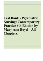 Test Bank for Psychiatric Nursing Contemporary Practice 6th Edition by Mary Ann Boyd 2026&sol;2027 &vert; Questions & Answers