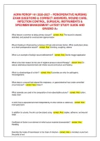 AORN PERIOP 101 2026-2027 &ndash; PERIOPERATIVE NURSING EXAM QUESTIONS & CORRECT ANSWERS&comma; WOUND CARE&comma; INFECTION CONTROL&comma; SURGICAL INSTRUMENTS & SPECIMEN MANAGEMENT LATEST STUDY GUIDE AND GRADED A&plus;