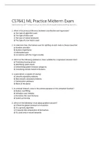CS 7641 ML Practice Midterm Exam &vert; Questions and Answers &vert; 2026 Update &vert; 100&percnt; Correct - GT&period;&NewLine;