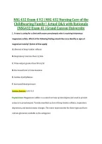 NSG 432 Exam 4 V2 &vert; NSG 432 Nursing Care of the &NewLine;Childbearing Family &vert; Actual Q&A with Rationale &NewLine;&lpar;NSG432 Exam 4&rpar; &vert; Grand Canyon University 