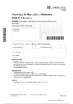 OCR GCSE Business J204 02 Business 2 Operations Finance and Influences on Business June 2026 Question Paper
