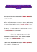 Texas Food Manager Exam Latest 2026&sol;2027 &NewLine;Questions and Correct Detailed Answers Already &NewLine;Graded A&plus; 