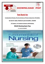 Fundamentals of Nursing&colon; The Art and Science of Person-Centered Care 10th Edition &NewLine; &NewLine;by Carol R&period; Taylor&comma; Pamela B&period; Lynn & Jennifer L&period; Bartlett &NewLine; &NewLine;All Chapters 1&ndash;47 Test Bank&period;