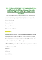 NSG 436 Exam 2 V2 &vert; NSG 436 Leadership&comma; Ethics&comma; &NewLine;and Policy in Health Care &vert; Actual Q&A with &NewLine;Rationale &lpar;NSG436 Exam 2&rpar; &vert; Grand Canyon &NewLine;University 