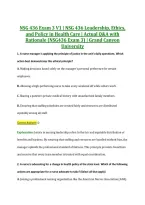 NSG 436 Exam 3 V1 &vert; NSG 436 Leadership&comma; Ethics&comma; &NewLine;and Policy in Health Care &vert; Actual Q&A with &NewLine;Rationale &lpar;NSG436 Exam 3&rpar; &vert; Grand Canyon &NewLine;University