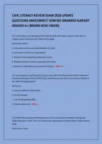 CIVIC LITERACY REVIEW EXAM 2026 UPDATE&NewLine;QUESTIONS ANDCORRECT VERIFIED ANSWERS ALREADY&NewLine;GRADED A&plus; &lpar;BRAND NEW VISION&rpar;