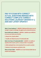 IDM 1010 EXAM WITH CORRECT &NewLine;ACTUAL QUESTIONS MERGED WITH &NewLine;CORRECT COMPLETE CORRECT &NewLine;SOLUTIONS &vert;&vert; ALREADY GRADED A&plus; &vert;&vert; &NewLine;2026-2027 LATEST UPDATE&excl;&excl;&excl;