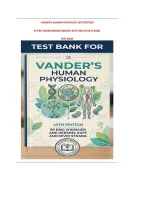 Test Bank For Vander&rsquo;s Human Physiology 16th Edition Widmaier All 19 Chapters Covered With Practice Questions and Answers&comma; 100&percnt; Correct with Explanations&comma; Highly Recommended&comma; Download to Score A&plus;&period;