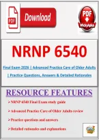 NRNP 6540 Final Exam 2026 &vert; Advanced Practice Care of Older Adults &vert; Practice Questions&comma; Answers & Detailed Rationales