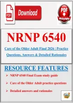 NRNP 6540 Final Exam 2026 &vert; Advanced Practice Care of Older Adults &vert; Practice Questions&comma; Answers & Detailed Rationales