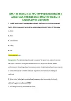 NSG 440 Exam 2 V2 &vert; NSG 440 Population Health &vert; &NewLine;Actual Q&A with Rationale &lpar;NSG440 Exam 2&rpar; &vert; &NewLine;Grand Canyon University 