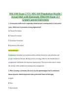 NSG 440 Exam 2 V3 &vert; NSG 440 Population Health &vert; &NewLine;Actual Q&A with Rationale &lpar;NSG440 Exam 2&rpar; &vert; &NewLine;Grand Canyon University