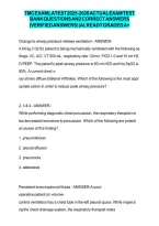 TMC Exam 2025&ndash;2026 &ndash; Respiratory Therapy Practice Test Questions&comma; Study Guide&comma; Exam Review & Comprehensive Test Preparation
