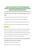 NSG 440 Final Exam V3 &vert; NSG 440 Population &NewLine;Health &vert; Actual Q&A with Rationale &lpar;NSG440 Final &NewLine;Exam&rpar; &vert; Grand Canyon University 