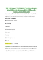 NSG 440 Exam 4 V3 &vert; NSG 440 Population Health &vert; &NewLine;Actual Q&A with Rationale &lpar;NSG440 Exam 4&rpar; &vert; &NewLine;Grand Canyon University 