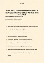 IOWA WATER TREATMENT OPERATOR GRADE II EXAM QUESTIONS AND CORRECT ANSWERS WITH RATIONALES&period;pdf&NewLine;&NewLine;