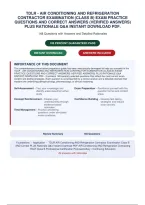 TDLR - AIR CONDITIONING AND REFRIGERATION&NewLine;CONTRACTOR EXAMINATION &lpar;CLASS B&rpar; EXAM PRACTICE&NewLine;QUESTIONS AND CORRECT ANSWERS &lpar;VERIFIED ANSWERS&rpar;&NewLine;PLUS RATIONALE Q&A INSTANT DOWNLOAD PDF&period;