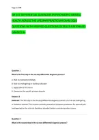 NR 547 DIFFERENTIAL DIAGNOSIS IN PSYCHIATRIC-MENTAL &NewLine;HEALTH ACROSS THE LIFESPAN PRACTICUM EXAM 2026 &NewLine;QUESTIONS WITH VERIFIED QUESTIONS DETAILED RATIONALES &NewLine;GRADED A&plus; 
