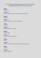 NU551 Advanced Pathophysiology Purdue University Global &vert;&NewLine;UPDATED Questions with 100&percnt; Verified Answers