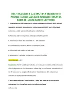 NSG 444A Exam 1 V2 &vert; NSG 444A Transition to &NewLine;Practice &vert; Actual Q&A with Rationale &lpar;NSG444A &NewLine;Exam 1&rpar; &vert; Grand Canyon University
