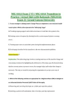 NSG 444A Exam 2 V2 &vert; NSG 444A Transition to &NewLine;Practice &vert; Actual Q&A with Rationale &lpar;NSG444A &NewLine;Exam 2&rpar; &vert; Grand Canyon University 