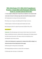 NSG 444A Exam 2 V3 &vert; NSG 444A Transition to &NewLine;Practice &vert; Actual Q&A with Rationale &lpar;NSG444A &NewLine;Exam 2&rpar; &vert; Grand Canyon University