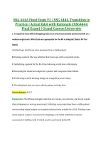 NSG 444A Final Exam V2 &vert; NSG 444A Transition to &NewLine;Practice &vert; Actual Q&A with Rationale &lpar;NSG444A &NewLine;Final Exam&rpar; &vert; Grand Canyon University 