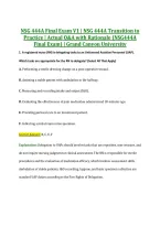 NSG 444A Final Exam V1 &vert; NSG 444A Transition to &NewLine;Practice &vert; Actual Q&A with Rationale &lpar;NSG444A &NewLine;Final Exam&rpar; &vert; Grand Canyon University 
