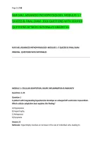 NUR 5461 ADVANCED PATHOPHYSIOLOGY&colon; MODULES 1-7 &NewLine;QUIZZES & FINAL EXAM- 2026 QUESTIONS WITH VERIFIED &NewLine;QUESTIONS DETAILED RATIONALES GRADED A&plus; 