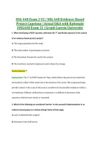 NSG 448 Exam 3 V2 &vert; NSG 448 Evidence-Based &NewLine;Project Capstone &vert; Actual Q&A with Rationale &NewLine;&lpar;NSG448 Exam 3&rpar; &vert; Grand Canyon University