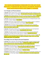 TEST BANK FOR PHARMACOTHERAPEUTICS FOR ADVANCED PRACTICE 5TH EDITION BY ARCANGELO&comma; PETERSON&comma; WILBUR & KANG 0VER 250 QUESTIONS AND CORRECT ANSWERS ORGANISED IN ALL CHAPTERS 