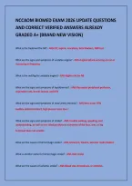 NCCAOM BIOMED EXAM 2026 UPDATE QUESTIONS&NewLine;AND CORRECT VERIFIED ANSWERS ALREADY&NewLine;GRADED A&plus; &lpar;BRAND NEW VISION&rpar;