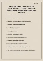 MARYLAND WATER TREATMENT PLANT OPERATOR CLASS 3 CERTIFICATION EXAM QUESTIONS AND DETAILED SOLUTIONS JUST RELEASED&period;pdf&NewLine;&NewLine;
