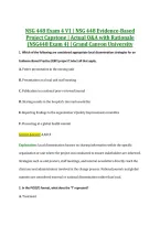 NSG 448 Exam 4 V1 &vert; NSG 448 Evidence-Based &NewLine;Project Capstone &vert; Actual Q&A with Rationale &NewLine;&lpar;NSG448 Exam 4&rpar; &vert; Grand Canyon University 