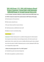 NSG 448 Exam 1 V1 &vert; NSG 448 Evidence-Based &NewLine;Project Capstone &vert; Actual Q&A with Rationale &NewLine;&lpar;NSG448 Exam 1&rpar; &vert; Grand Canyon University 