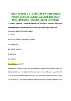 NSG 448 Exam 2 V1 &vert; NSG 448 Evidence-Based &NewLine;Project Capstone &vert; Actual Q&A with Rationale &NewLine;&lpar;NSG448 Exam 2&rpar; &vert; Grand Canyon University 