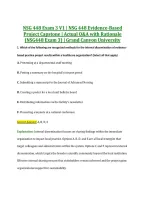 NSG 448 Exam 3 V1 &vert; NSG 448 Evidence-Based &NewLine;Project Capstone &vert; Actual Q&A with Rationale &NewLine;&lpar;NSG448 Exam 3&rpar; &vert; Grand Canyon University 