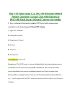NSG 448 Final Exam V2 &vert; NSG 448 Evidence-Based &NewLine;Project Capstone &vert; Actual Q&A with Rationale &NewLine;&lpar;NSG448 Final Exam&rpar; &vert; Grand Canyon University 