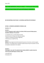 NSG 3500 MATERNAL HEALTH EXAM 2 - 2026 QUESTIONS WITH &NewLine;VERIFIED QUESTIONS DETAILED RATIONALES GRADED A&plus;