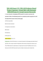 NSG 448 Exam 4 V2 &vert; NSG 448 Evidence-Based &NewLine;Project Capstone &vert; Actual Q&A with Rationale &NewLine;&lpar;NSG448 Exam 4&rpar; &vert; Grand Canyon University