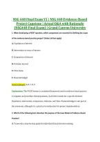 NSG 448 Final Exam V1 &vert; NSG 448 Evidence-Based &NewLine;Project Capstone &vert; Actual Q&A with Rationale &NewLine;&lpar;NSG448 Final Exam&rpar; &vert; Grand Canyon University