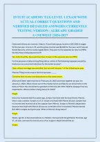 INTUIT ACADEMY TAX LEVEL 1 EXAM WITH &NewLine;ACTUAL CORRECT QUESTIONS AND &NewLine;VERIFIED DETAILED ANSWERS&vert; CURRENTLY &NewLine;TESTING VERSION &vert; ALREADY GRADED &NewLine;A&plus;&vert;NEWEST &vert;2026-2027
