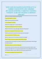 SERVSAFE MANAGER EXAM WITH ACTUAL &NewLine;CORRECT QUESTIONS AND VERIFIED &NewLine;DETAILED ANSWERS&vert; CURRENTLY TESTING &NewLine;VERSION &vert; ALREADY GRADED A&plus;&vert;NEWEST &NewLine;&vert;2026-2027